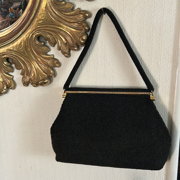 Vintage Hand Beaded Floral Needlepoint Handbag - Picture 6 of 12